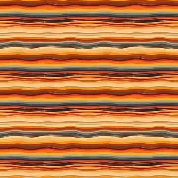 Seamless pattern - vibrant, abstract stripe pattern in warm autumnal hues Stock Illustration