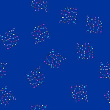 Seamless pattern Vibrant geometric shapes of confetti are scattering against  イラスト素材