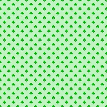 Seamless Pattern of Vibrant Green Irish Shamrock or the Three-leaf Clovers Stock Illustration