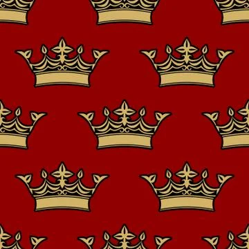 Seamless pattern of victorian crowns Stock Illustration
