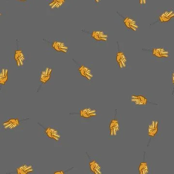 Seamless pattern victory foam fan finger cartoon vector Illustrazione stock