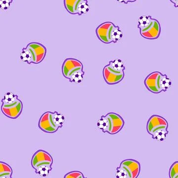 Seamless pattern victory soccer emblem cartoon vector Stock Illustration