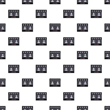 Seamless pattern with video call window interface showing online meeting Illustrazione stock