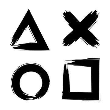 Seamless pattern with video game elements. drawn with a brush, on the hands.. Illustrazione stock