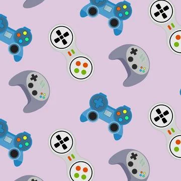 Seamless pattern video game gadget and joypad Stock Illustration
