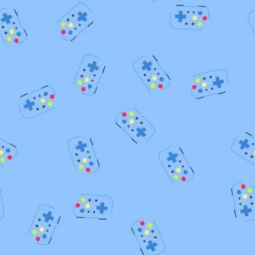 Seamless pattern video gamepad cartoon vector 스톡 일러스트