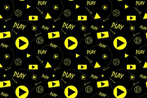 Seamless pattern with video player signs. Background for fabric, wrapping 스톡 일러스트