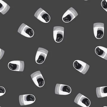 Seamless pattern video security camera cctv cartoon vector Stock Illustration