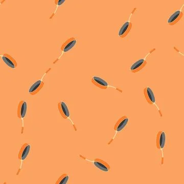 Seamless pattern view frying pan cartoon vector Stock Illustration