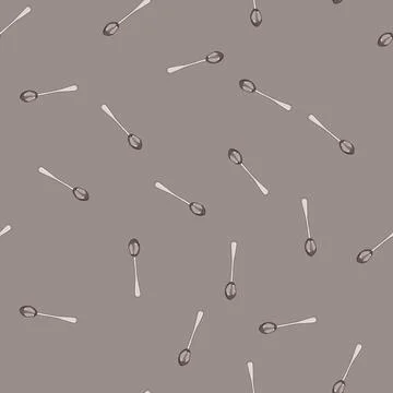 Seamless pattern view spoon cartoon vector Stock Illustration