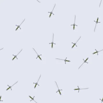 Seamless pattern viking medieval sword cartoon vector Stock Illustration