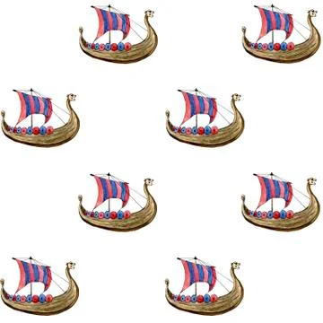 Seamless pattern with viking ships Stock Illustration