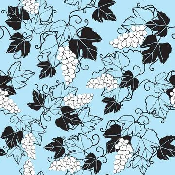 Seamless pattern vine on blue background Stock Illustration