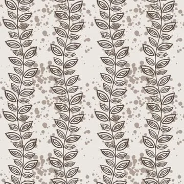 Seamless pattern of vines and leaves Stock Illustration