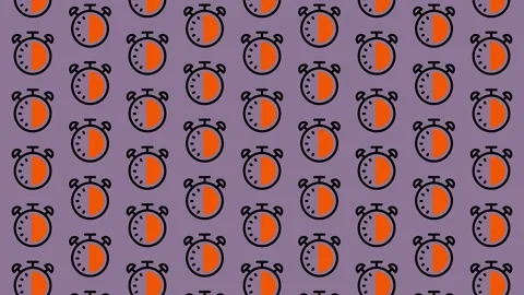 Seamless Pattern of Vintage Alarm Clocks. Stock Footage 325391361