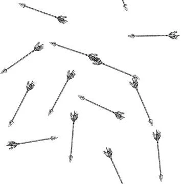 Seamless pattern vintage arrow sketch hand drawn Stock Illustration