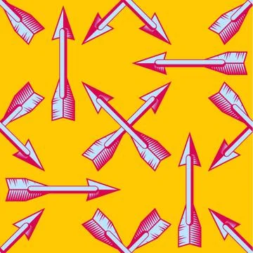 Seamless pattern with vintage arrows Stock Illustration