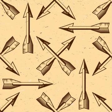 Seamless pattern with vintage arrows Stock Illustration