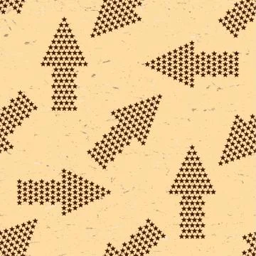 Seamless pattern with vintage arrows made of stars Stock Illustration