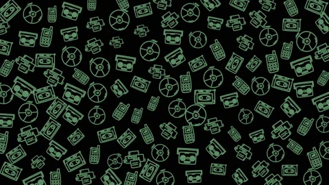 Seamless Pattern of Vintage Audio Equipment and Retro Gadgets for Creative .. 스톡 동영상 321639070