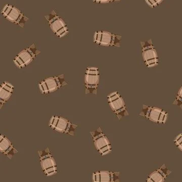 Seamless pattern vintage barrel wine cartoon vector イラスト素材