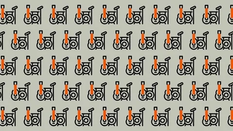 Seamless Pattern of Vintage Bicycles on a Light Background. Stock Footage 325391377