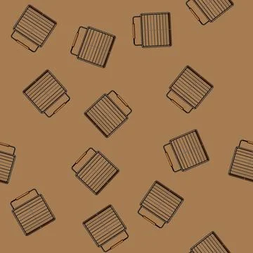 Seamless pattern vintage bird cage cartoon vector 스톡 일러스트