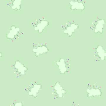Seamless pattern vintage boho cloud cartoon vector Stock Illustration