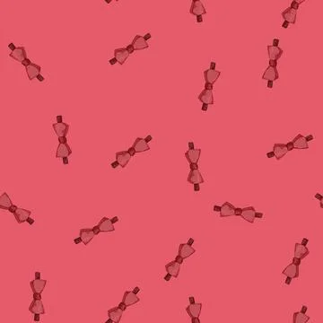 Seamless pattern vintage bow tie cartoon vector Stock Illustration