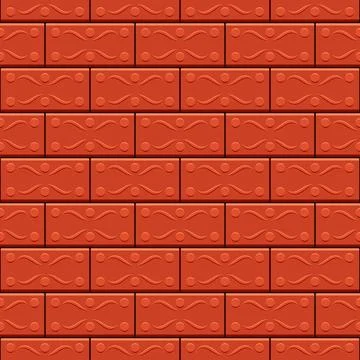 Seamless pattern of vintage brick tiles Illustrazione stock
