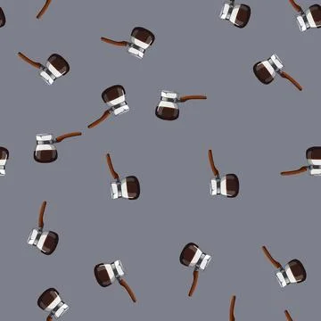 Seamless pattern vintage cezve coffee cartoon vector Stock Illustration