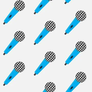 Seamless pattern vintage color microphone Stock Illustration