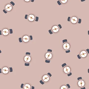 Seamless pattern vintage compass cartoon vector 스톡 일러스트