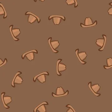 Seamless pattern vintage cowboy hat cartoon vector Stock Illustration