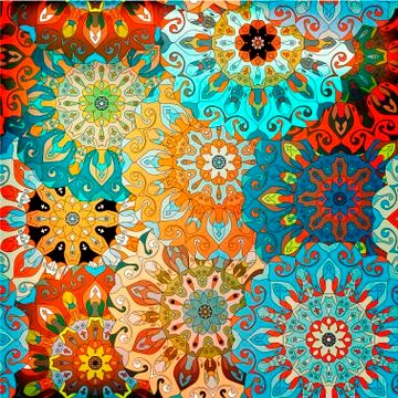 Seamless pattern. Vintage decorative elements. Stock Illustration