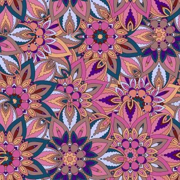 Seamless pattern. Vintage decorative elements. Hand drawn background. Islam,  스톡 일러스트