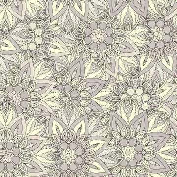 Seamless pattern. Vintage decorative elements. Hand drawn background. Islam,  스톡 일러스트
