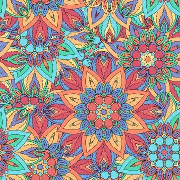 Seamless pattern. Vintage decorative elements. Hand drawn background. Islam,  Stock Illustration