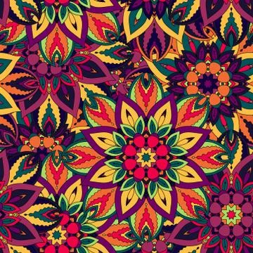 Seamless pattern. Vintage decorative elements. Hand drawn background. Islam,  Stock Illustration