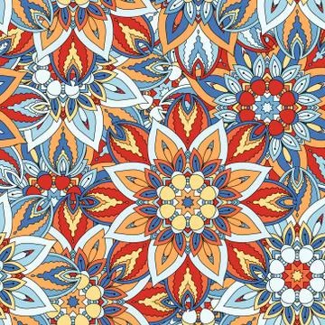 Seamless pattern. Vintage decorative elements. Hand drawn background. Islam,  스톡 일러스트