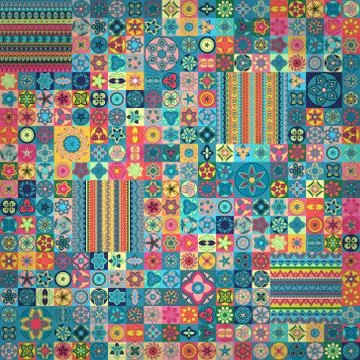 Seamless pattern. Vintage decorative elements. Hand drawn background. Islam,  Stock Illustration