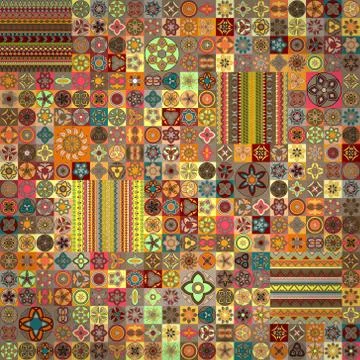 Seamless pattern. Vintage decorative elements. Hand drawn background. Islam,  스톡 일러스트