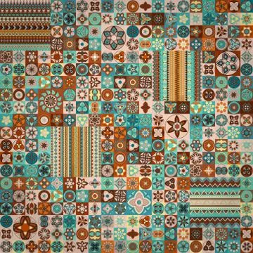 Seamless pattern. Vintage decorative elements. Hand drawn background. Islam,  스톡 일러스트