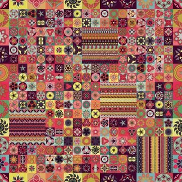 Seamless pattern. Vintage decorative elements. Hand drawn background. Islam,  Illustrazione stock