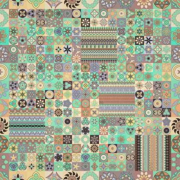 Seamless pattern. Vintage decorative elements. Hand drawn background. Islam,  스톡 일러스트