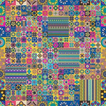 Seamless pattern. Vintage decorative elements. Hand drawn background. Islam,  Stock Illustration