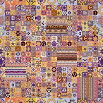 Seamless pattern. Vintage decorative elements. Hand drawn background. Islam,  Illustrazione stock