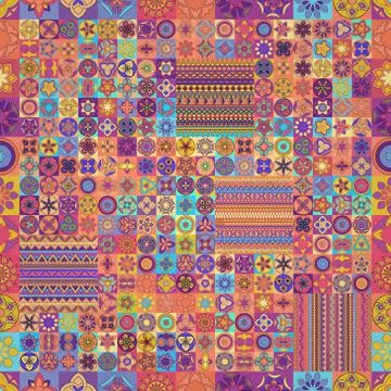 Seamless pattern. Vintage decorative elements. Hand drawn background. Islam,  Illustrazione stock