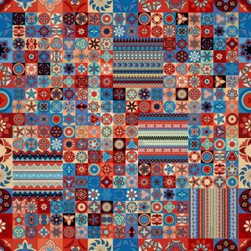 Seamless pattern. Vintage decorative elements. Hand drawn background. Islam,  스톡 일러스트