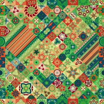 Seamless pattern. Vintage decorative elements. Hand drawn background. Islam,  Stock Illustration